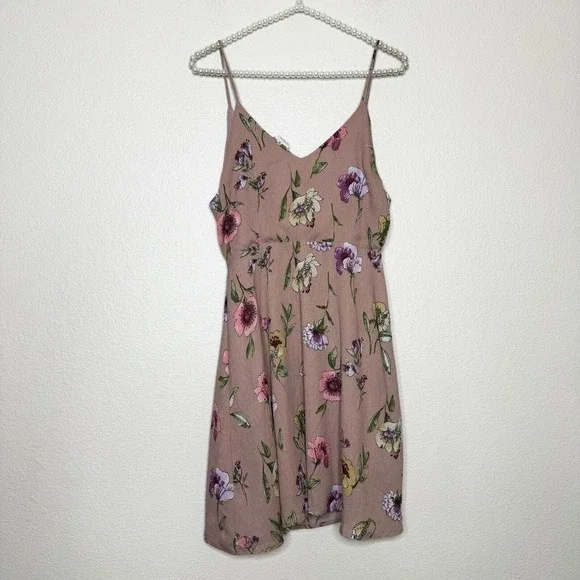 Sadie & Sage Pink Floral Print Sleeveless V Neck Preppy Spring Wrap Dress Medium - Picture 9 of 9